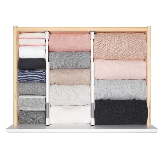 OXO Good Grips Expandable Dresser Drawer Dividers, 2-Pack shown in the linked product-page photograph